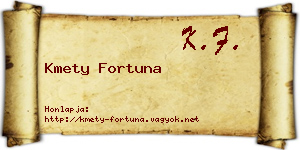 Kmety Fortuna névjegykártya